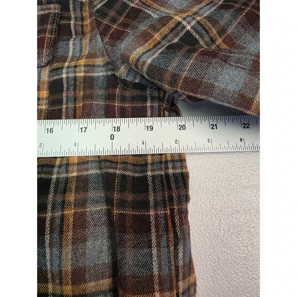 Buffalo David Bitton Mens Sherpa Lined Flannel Shirt Jacket Plaid Size S